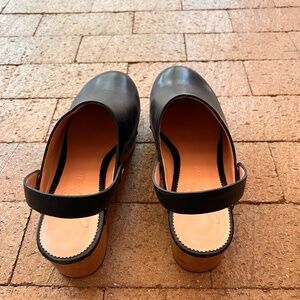 J. Crew Convertible Leather Clogs, Black, Women size 9